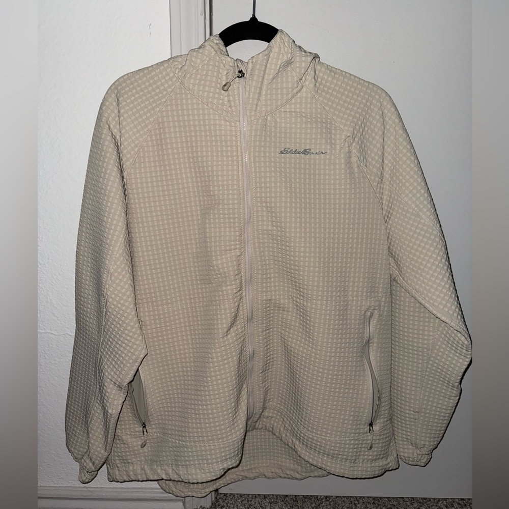 Eddie Bauer Beige Checkered/Waffle Jacket